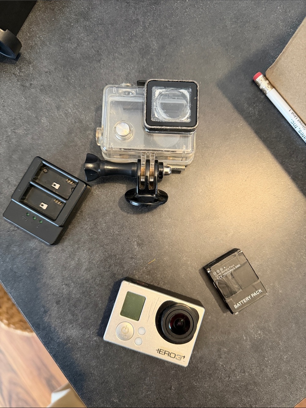GoPro HERO3+ Silver Action Camera with Clear Housing and Dual Battery Charger